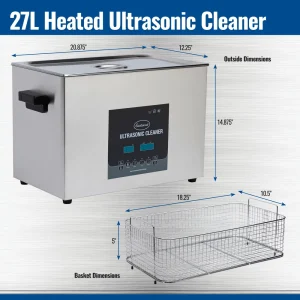 Eastwood 27L Heated Ultrasonic Cleaner with Degas