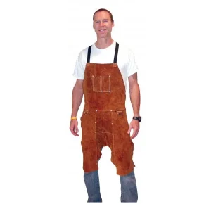 Tillman 3837 24″ x 36″ Premium Dark Brown Leather Split Leg Bib Apron (1 Apron)