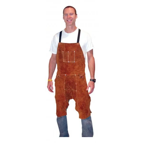 Tillman 3837 24″ x 36″ Premium Dark Brown Leather Split Leg Bib Apron (1 Apron)