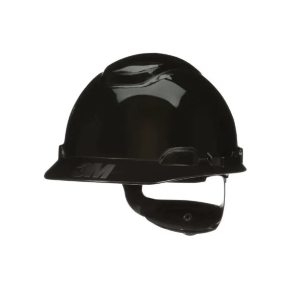 3M SecureFit Hard Hat, Black, 4-Point Pressure Diffusion Ratchet Suspension, with Uvicator – H-712SFR-UV