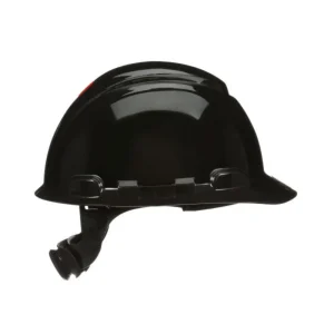 3M SecureFit Hard Hat, Black, 4-Point Pressure Diffusion Ratchet Suspension, with Uvicator – H-712SFR-UV