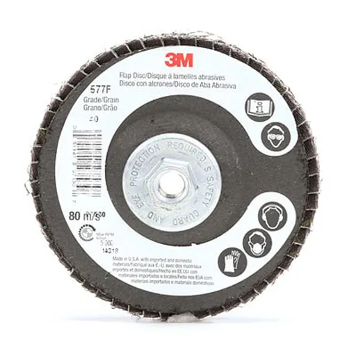 3M Flap Disc 577F, 80 Grit, T27, 4-1/2″ x 7/8″, Giant | 7010308898