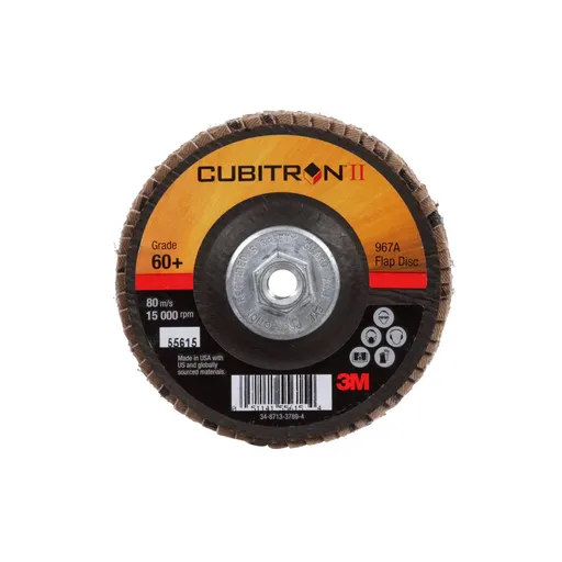3M Cubitron II Flap Disc 967A, 40+ Grit, T29, 7″ x 7/8″ | 7000148190