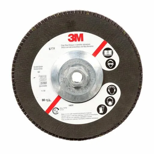 3M Flap Disc 577F, 40 Grit, T29 Quick Change, 4-1/2″ x 5/8″-11, Giant | 7000144122