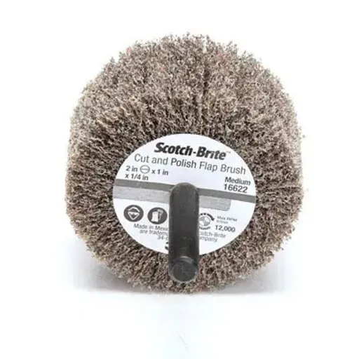 3M Scotch-Brite Cut and Polish Flap Brush, 2″ x 1″ x 1/4″, A MED | 7000121151