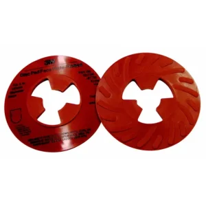 3M Disc Pad Face Plate, Ribbed, Extra Hard, Red, 5″ | 7000120517
