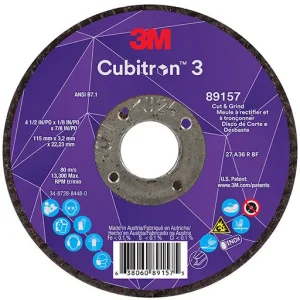 3M Cubitron 3 Cut and Grind Wheel, 36+, T27, 4-1/2″ x 1/8″ x 7/8″ | 7100305149