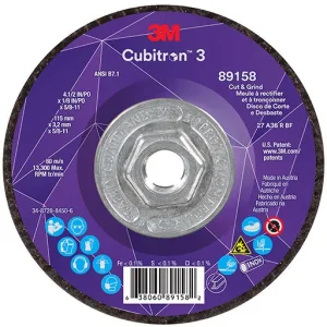 3M Cubitron 3 Cut and Grind Wheel, 36+, T27, 4-1/2″ x 1/8″ x 5/8″-11 | 7100313760