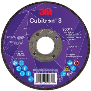 3M Cubitron 3 Cut and Grind Wheel, 36+, T27, 4 1/2″ x 5/32″ x 7/8″ | 7100303968