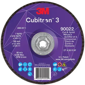 3M Cubitron 3 Cut and Grind Wheel, 36+, T27, 7″ x 5/32″ x 5/8″-11 | 7100313551