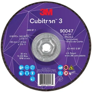 3M Cubitron 3 Cut-Off Wheel, 60+, T27, 6″ x 0.045″ x 5/8″-11 | 7100313188