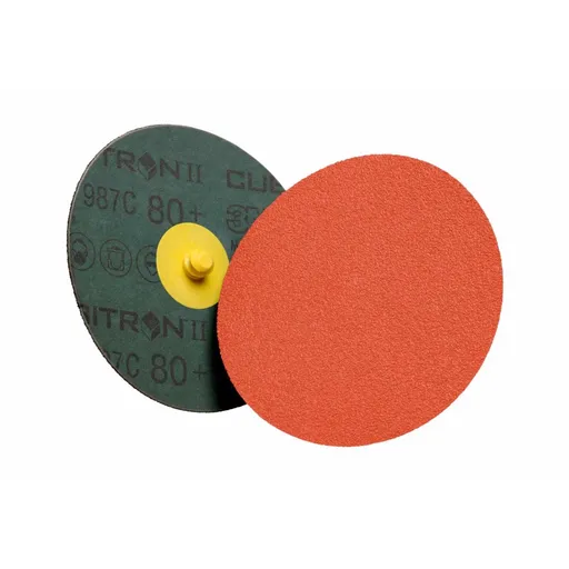 3M Cubitron II Roloc Fibre Disc 987C, 80+ Grit, TR, 4 in | 7010360667