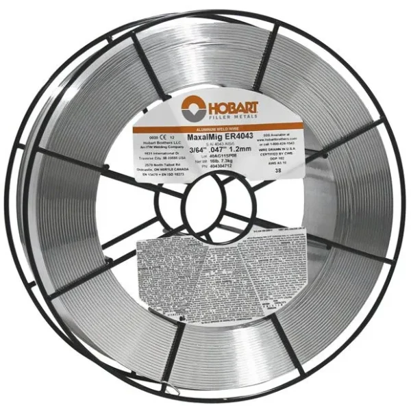 Hobart ER4043 3/64 Aluminum MIG Wire – 16# Wire Basket 404304712