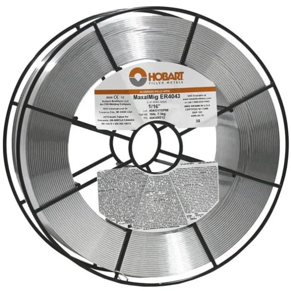 Hobart ER4043 1/16 Aluminum MIG Wire – 16# Wire Basket 404306212