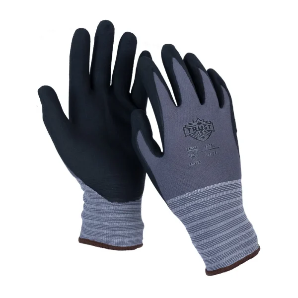 TRUST 4070XL 15G X-LARGE NYLON/SPANDEX COATED GLOVE, MICRO FOAM NITRILE, 12/PACK