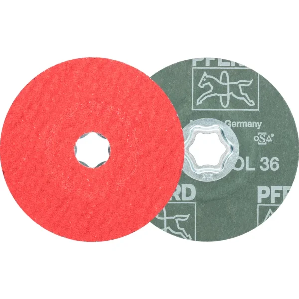 PFERD 40726 COMBICLICK® Fiber Disc, 4-1/2″ Dia, 36 Grit, Ceramic oxide CO-COOL, 25/BOX
