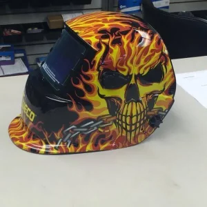 Tweco WeldSkill Auto-Darkening Helmet – Skull and Fire #41001004