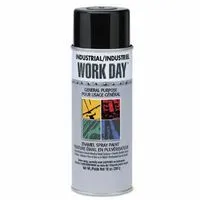 Krylon 425-A04402007 Industrial Work Day Enamel Paints, 16 oz Aerosol Can, Gloss Black (12 Cans)
