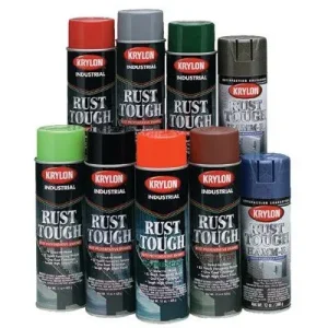 Krylon K00879 Rust Tough Aerosol Enamels, 15 oz Aerosol Can, Dark Machinery Gray, Gloss (6 Cans)