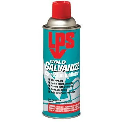 LPS 00516 Cold Galvanize Corrosion Inhibitor, 14 oz Aerosol Can (12 Cans)