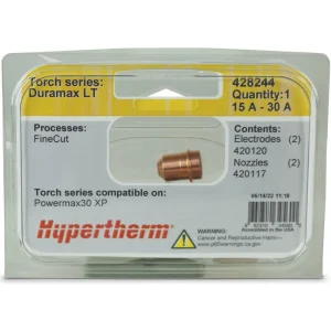 Hypertherm Duramax LT Dual Pack 15-30 A Electrode and FineCut Nozzle 428244