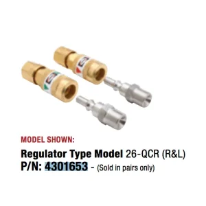 Harris 4301653 26-QCR (R&L) OSHA Compliant Oxygen-Fuel Quick Connectors (1 Pair)