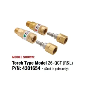 Harris 4301654 26-QCRT (R&L) OSHA Compliant Oxygen-Fuel Quick Connectors (1 Pair)