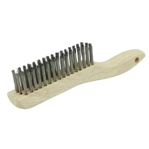 Weiler 44064 Hand Wire Scratch Brush, .012 Stainless Steel Fill, Shoe Handle, 4 x 16 Rows, 12/BOX