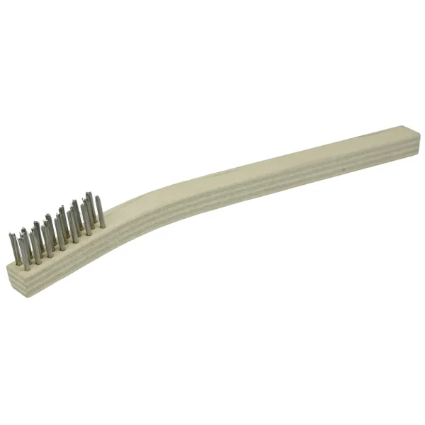 Weiler 44167 Small Hand Wire Scratch Brush, Stainless Steel Fill, Wood Block, 3 x 7 Rows, 36/BOX