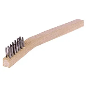 Weiler 44167 Small Hand Wire Scratch Brush, Stainless Steel Fill, Wood Block, 3 x 7 Rows, 36/BOX
