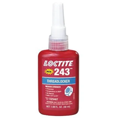 Loctite 1329837 243 Medium Strength Blue Threadlockers, 10 mL, 3/4 in Thread, Blue (1 EA)