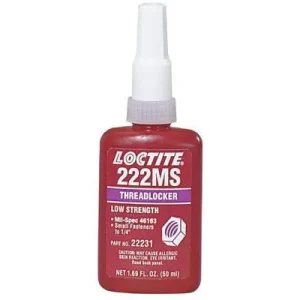 Loctite 22241 222MS Threadlockers, Low Strength/Small Screw, 250 mL, Purple (1 Bottle)