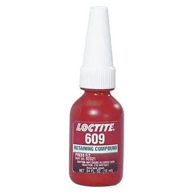 Loctite 60941 609 Retaining Compound, General Purpose, 250 mL Bottle, Green, 3,000 psi (1 Bottle)