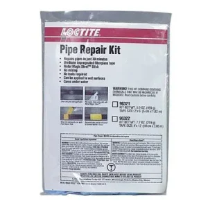 Loctite 96322 Pipe Repair Kits, 12 ft X 4 in White Tape, Epoxy stick, Gloves (1 Kit)