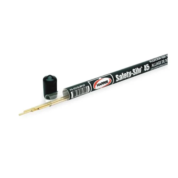 HARRIS® 45318LMPOP SAFETY-SILV 45 1/16″ X 18″ 5-STICK TUBE BAg-5 HIGH SLVER BRAZING ALLOY, 4 TUBES/BOX