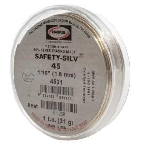 HARRIS® 4531 SAFETY-SILV 45 High Silver Brazing Alloy 1/16 in, 1 x 1toz Cup