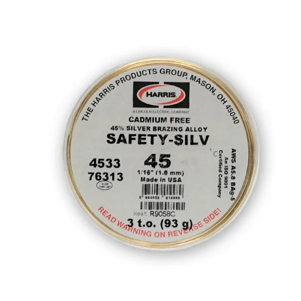 HARRIS® 4533 SAFETY-SILV 45 High Silver Brazing Alloy 1/16 in, 1 Cup