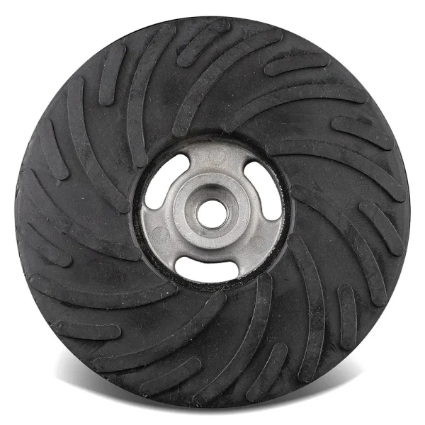 CGW Abrasives 48220 Rubber Fiber Discs Back-up Pads – Rubber with Standard Threaded Spiral Pattern – with Nut – Size 4-1/2 x 5/8-11