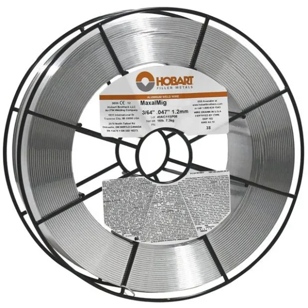 Hobart ER4943 3/64 (.047) Aluminum MIG Wire – 16# Wire Basket 494304712