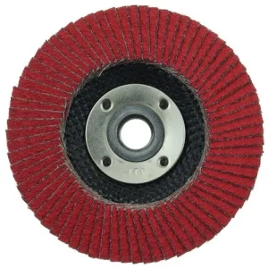 Weiler Tiger Ceramic Flap Disc- 4 1/2″ Type 29 w/Hub 40 Grit 50105