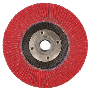 Weiler 50106 4-1/2″ Tiger Ceramic Abrasive Flap Disc, Conical (TY29), Phenolic Back,60C, 5/8″-11 UNC Nut, 10/BOX