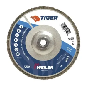Weiler Tiger Aluminum Back Flap Disc- 7″ Type 29 w/Hub 60 Grit 50544
