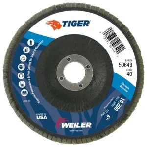 Weiler Tiger Flap Disc – 6″ Type 29 7/8 Arbor 40 Grit 50649