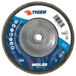 Weiler Tiger Flap Disc – 6″ Type 29 w/Hub 80 Grit 50661