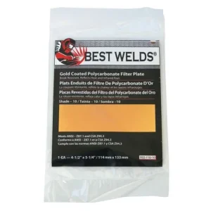 Best Welds Gold Coated Filter Plate, Gold/8, 4.5″ x 5.25″, Polycarbonate | 901-932-110-8