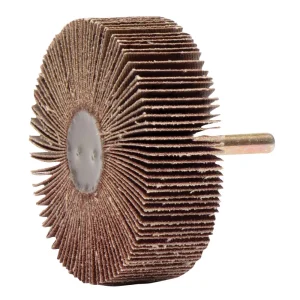 Weiler 52028 3″ x 1″ Tiger Coated Abrasive Flap Wheel, 1/4″ Stem, 80AO, 10/BOX