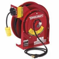 Reelcraft L45451233 Heavy Duty Power Cord Reels, 12/3 AWG, 15 A, 45 ft, Single Receptacle (1 EA)