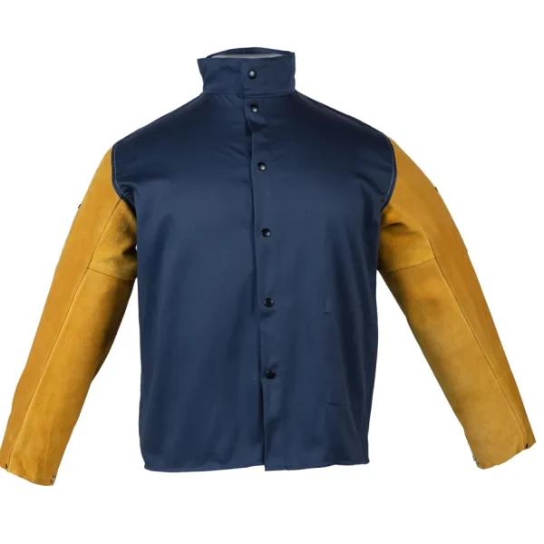 TRUST 5400L 30″ 9 OZ BLU FR HYBRID COAT LARGE, SIDE SPLIT COWHIDE LEATHER