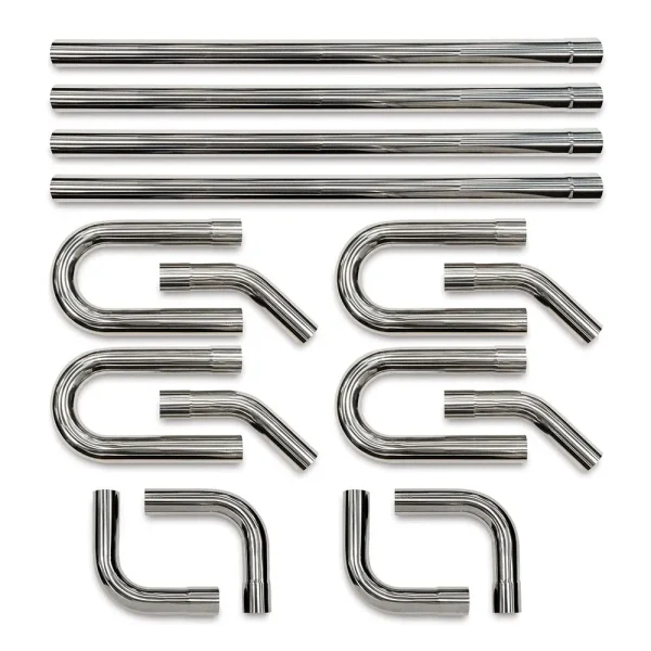 Eastwood Universal Polished Stainless Steel Dual Exhaust Mandrel Bend Kit – 2-1/2 Inch