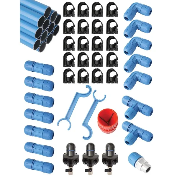 Rapid Air 3/4 Inch FASTPIPE MASTER KIT 90 FT – 3 OUTLETS F28070